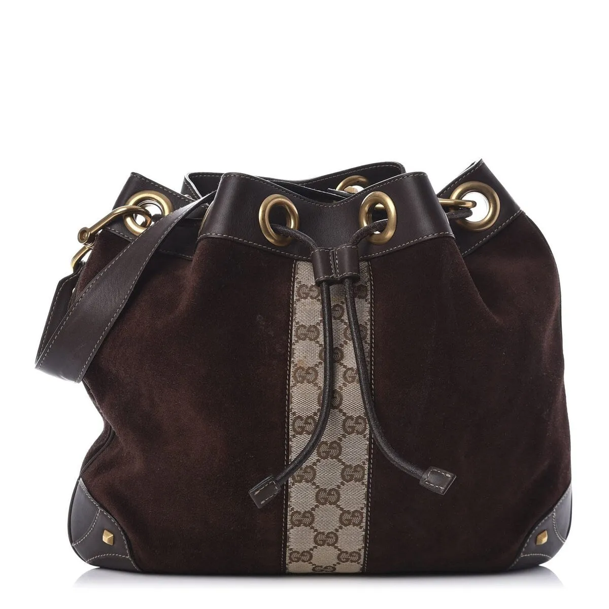 Gucci Drawstring Shoulder Bag GG Canvas (Pre-Owned) - One Size sold by Zulily