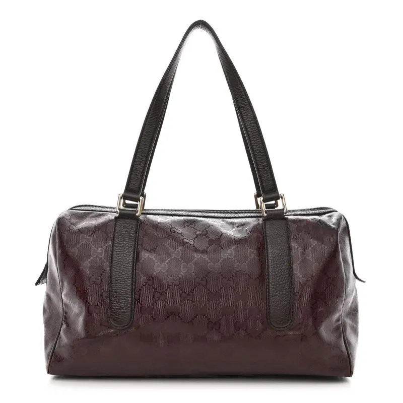 Gucci Imprime Monogram Boston Bordeaux (Pre-Owned) - One Size sold by Zulily