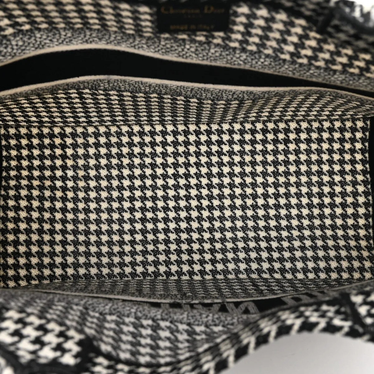 Dior Canvas Houndstooth Embroidered Medium Book Tote Black White (Pre-Owned) sold by Zulily product image thumbnail 5