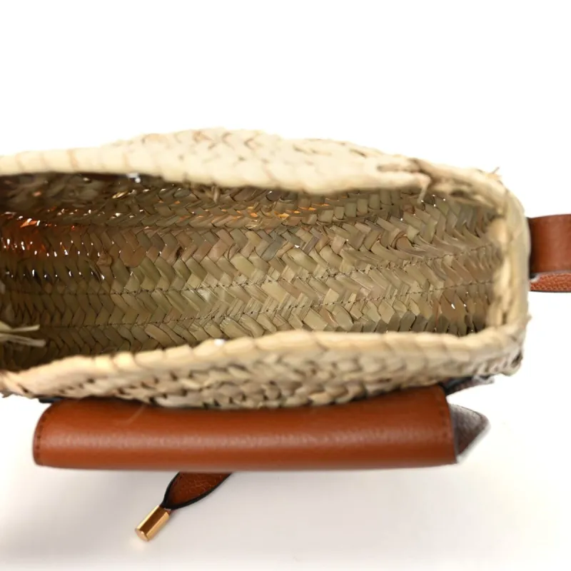 Chloe Raffia Small Grain Calfskin Mini Marcie Basket Tan (Pre-Owned) sold by Zulily