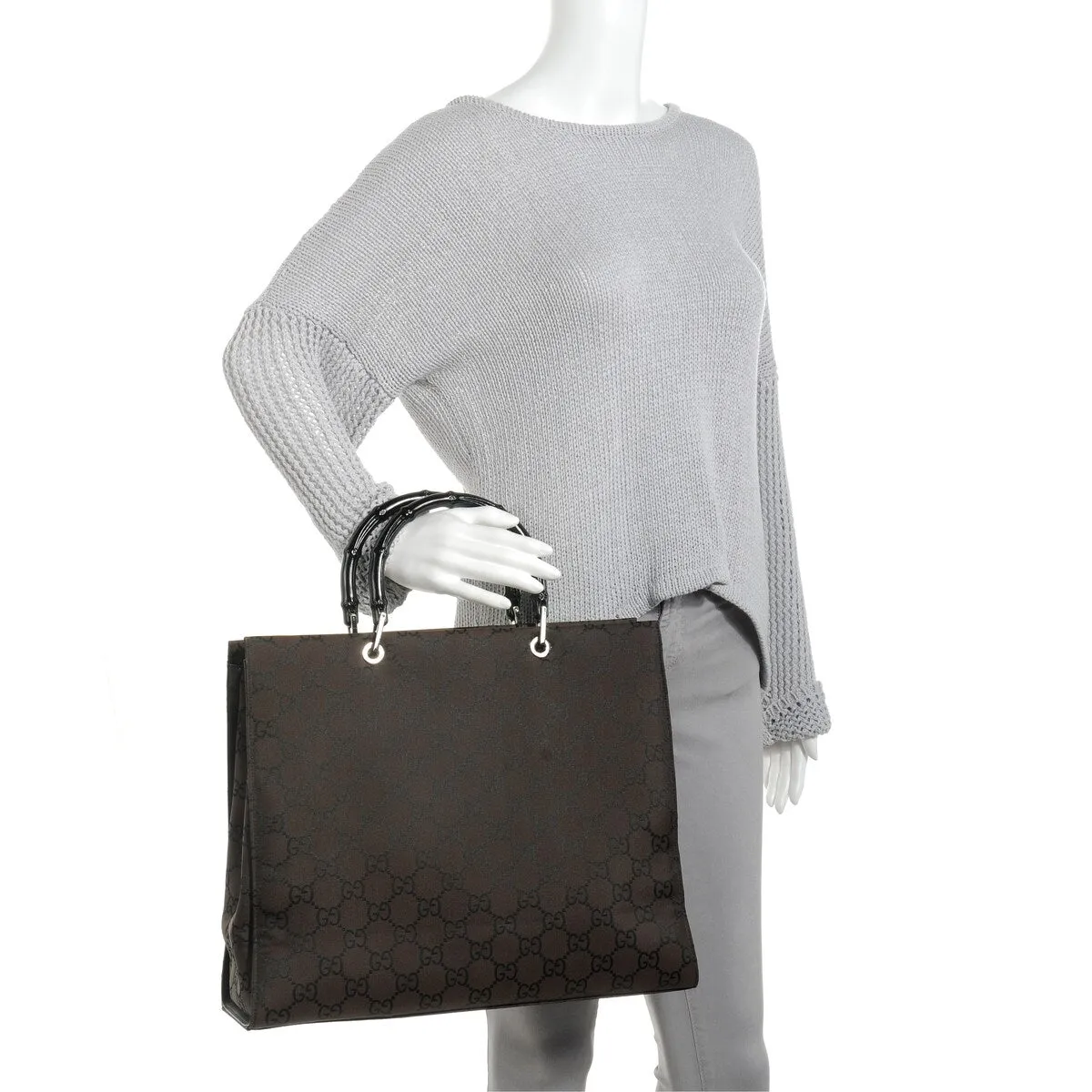 Gucci Bamboo Tote Bag GG Nylon (Pre-Owned) - One Size sold by Zulily product image thumbnail 2