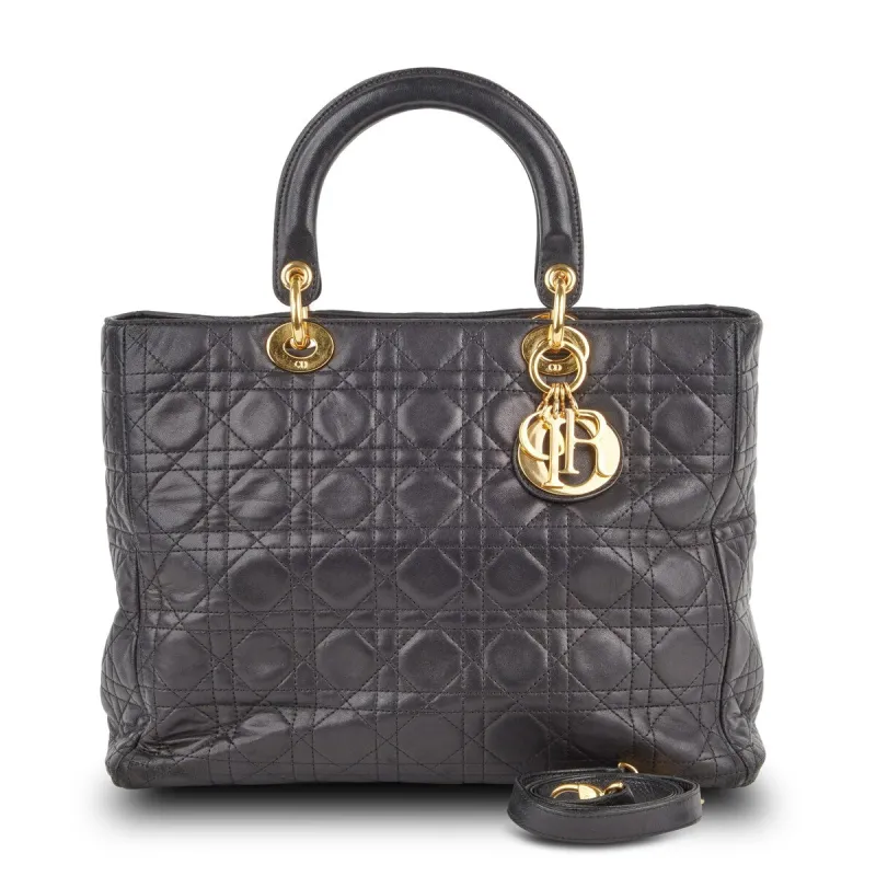 Dior Lady Dior GHW Large Cannage (Pre-Owned) sold by Zulily