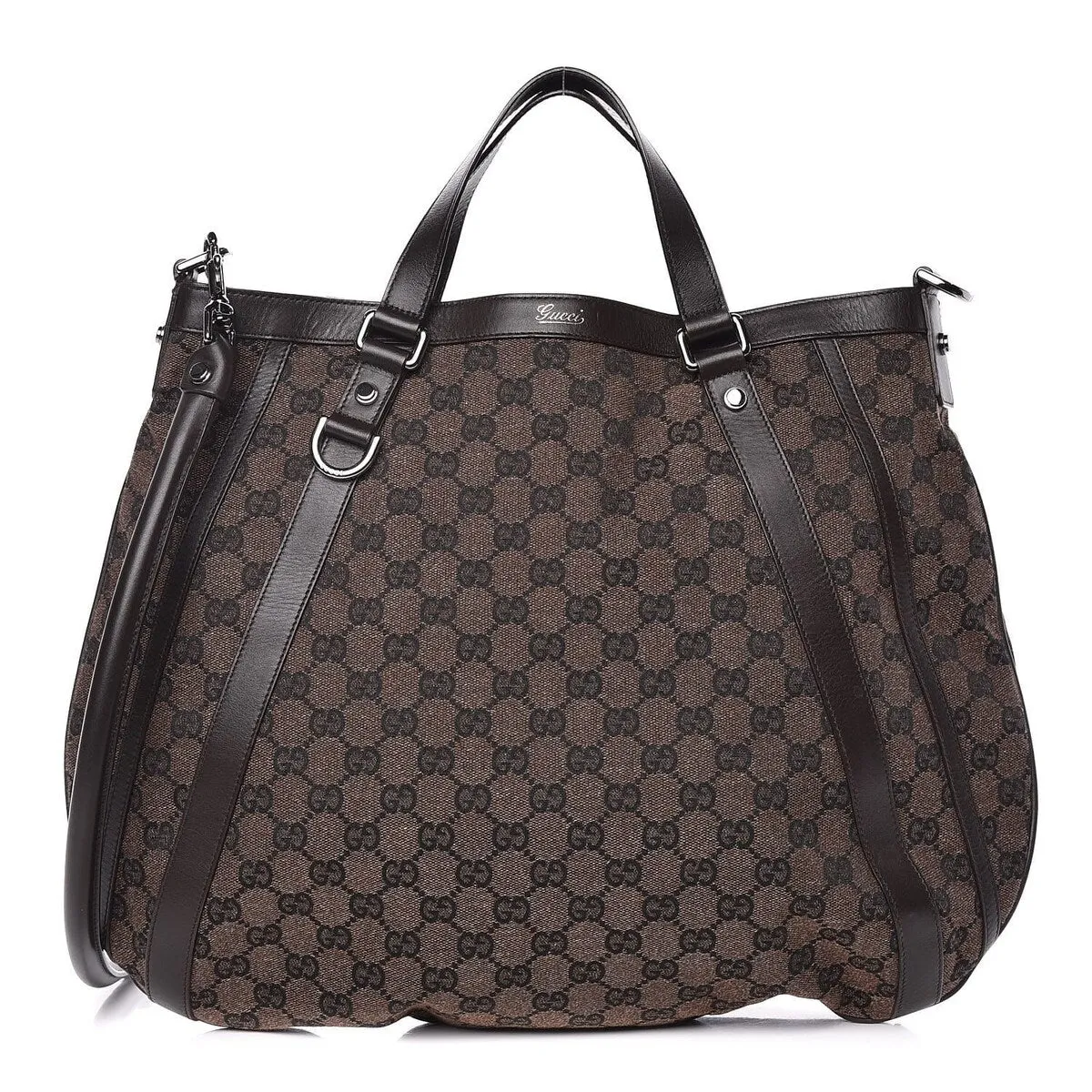 Gucci D-Gold Two-Way Tote Bag GG Canvas (Pre-Owned) - One Size sold by Zulily