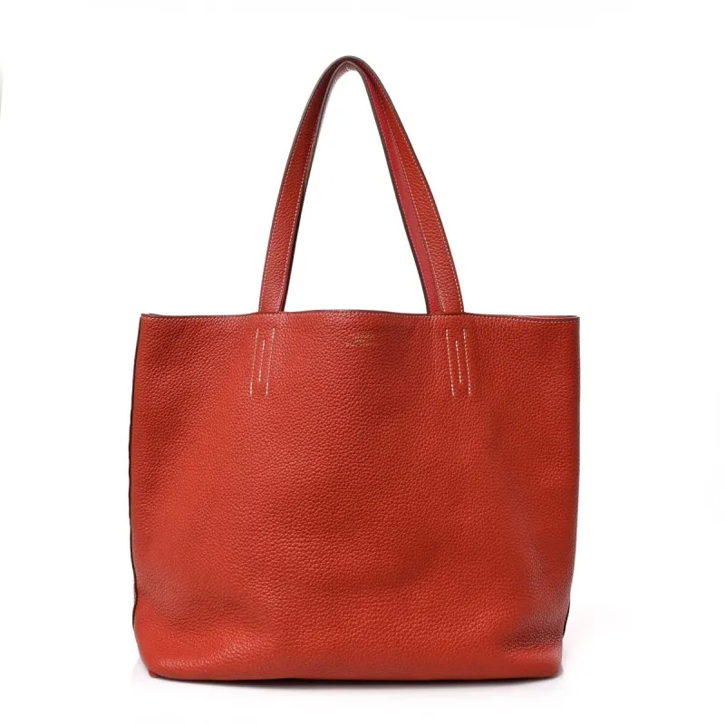 Hermes Taurillon Clemence Double Sens 36 Reversible Tote Sanguine Rose Jaipur (Pre- - One Size sold by Zulily