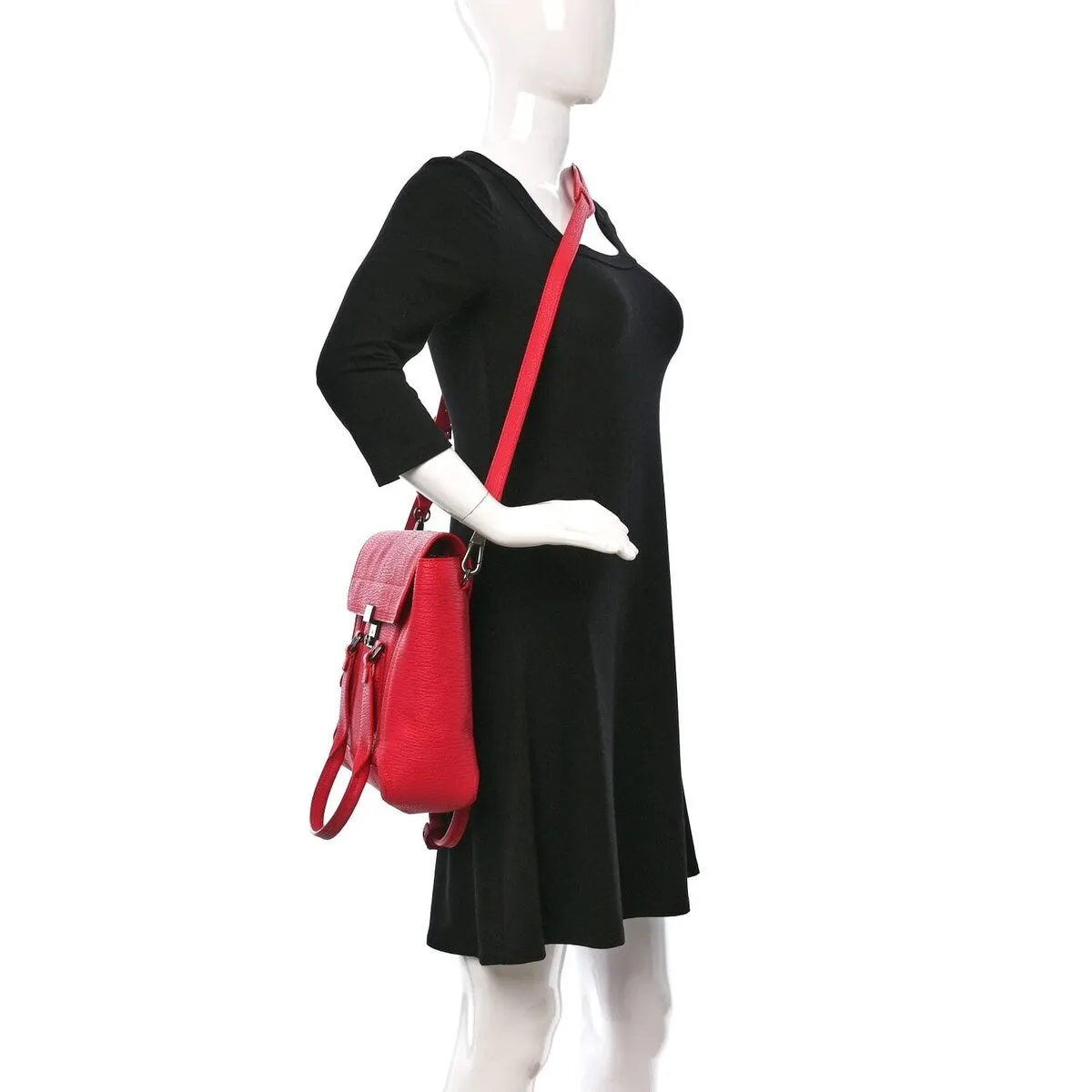 3.1 Philip Lim Textured Calfskin Medium Pashli Satchel Raspberry (Pre-Owned) sold by Zulily product image thumbnail 2