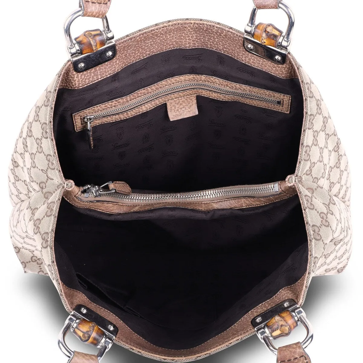 Gucci Braided Handle Tote Bag GG Canvas (Pre-Owned) - One Size sold by Zulily product image thumbnail 4