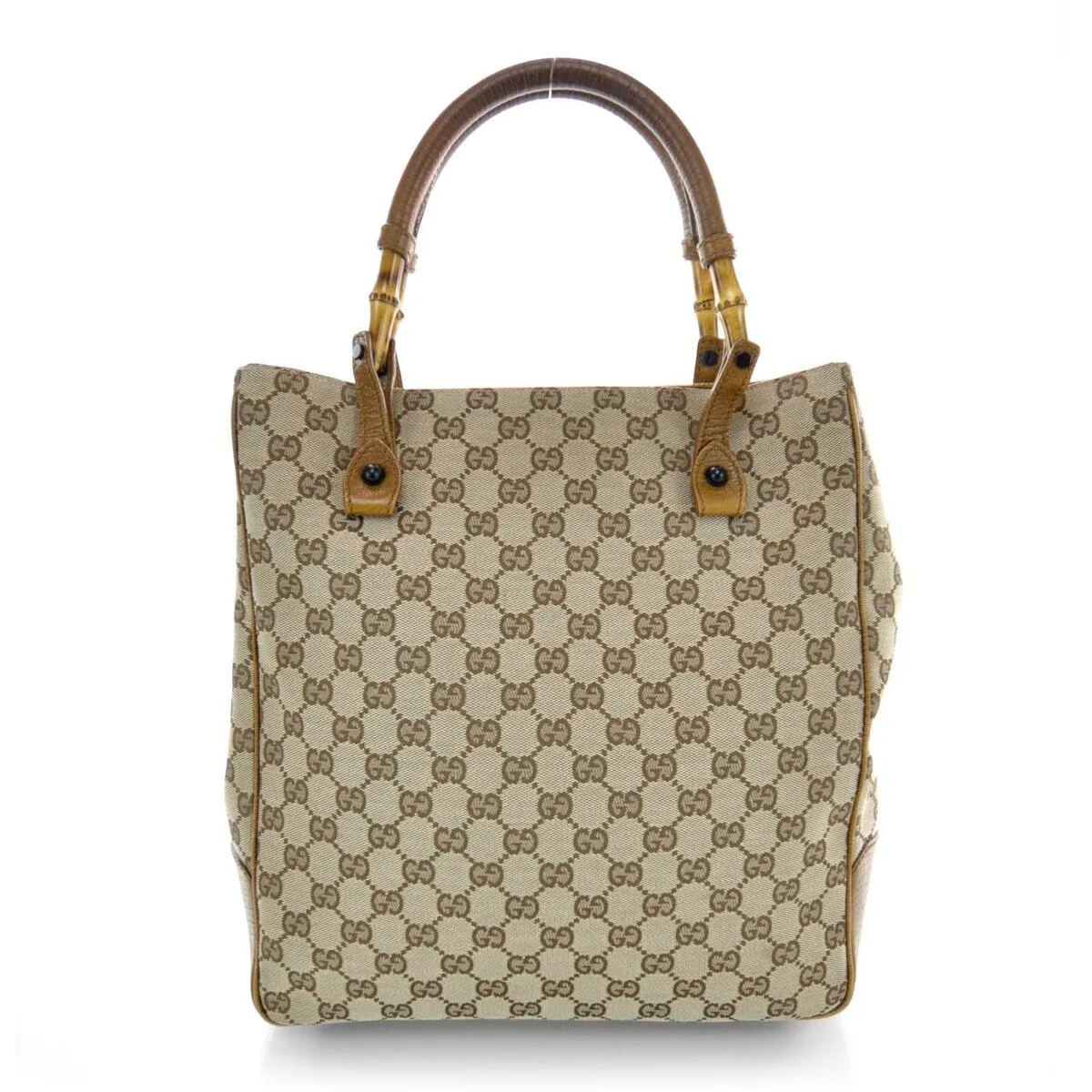 Gucci Bamboo Tote Bag GG Canvas (Pre-Owned) - One Size sold by Zulily