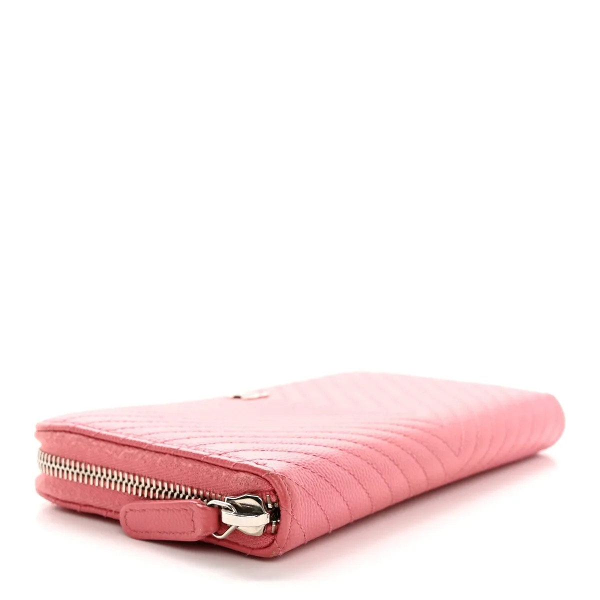 Chanel Caviar Chevron Large Gusset Zip Around Wallet Pink (Pre-Owned) - One Size sold by Zulily product image thumbnail 4