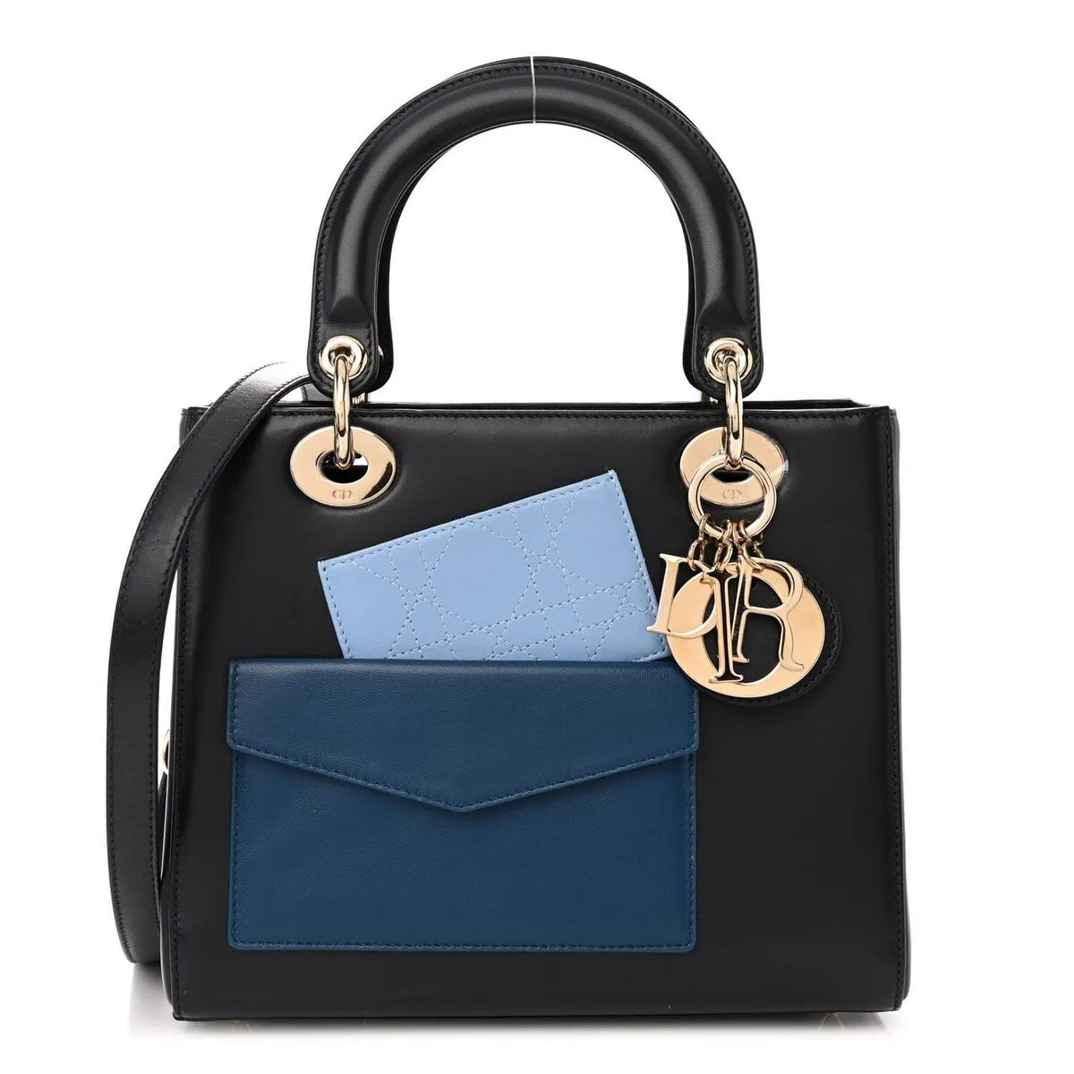 Dior Calfskin Pockets Medium Lady Dior Blue (Pre-Owned) sold by Zulily