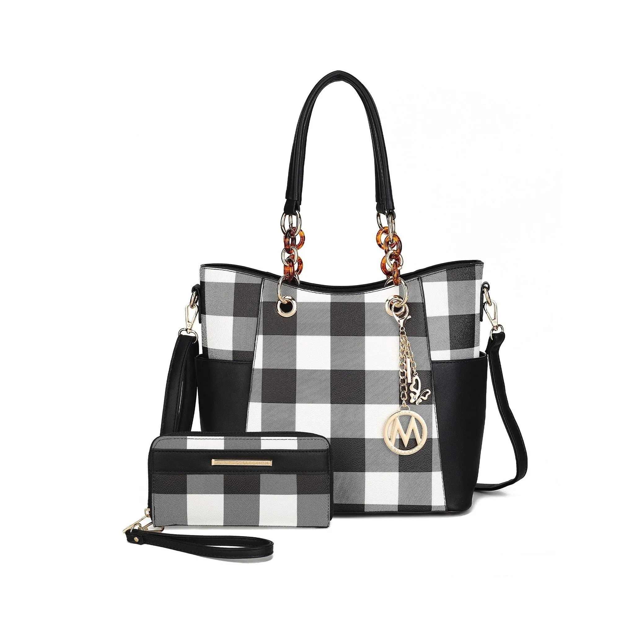 Mkfcollection Paloma Shoulder Bag And Wallet Set Vegan Leather Designer Handbag sold by Zulily product image thumbnail 5