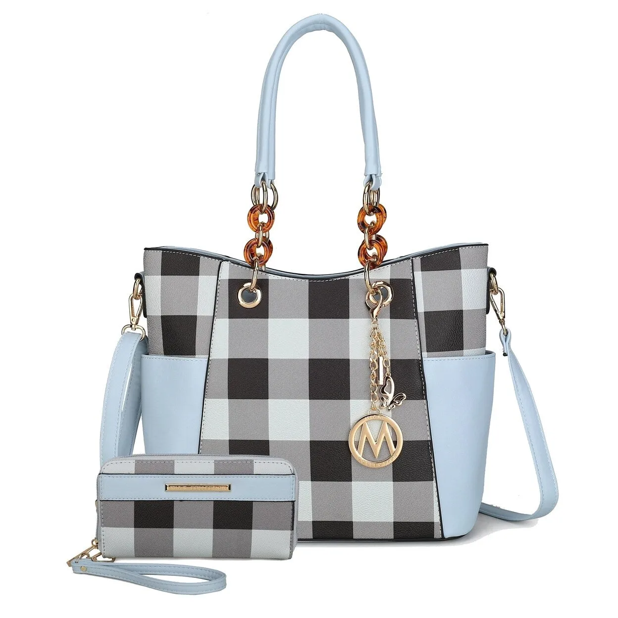 Mkfcollection Paloma Shoulder Bag And Wallet Set Vegan Leather Designer Handbag sold by Zulily