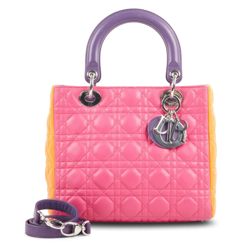 Dior Tricolor Lady Dior Medium Cannage (Pre-Owned) sold by Zulily