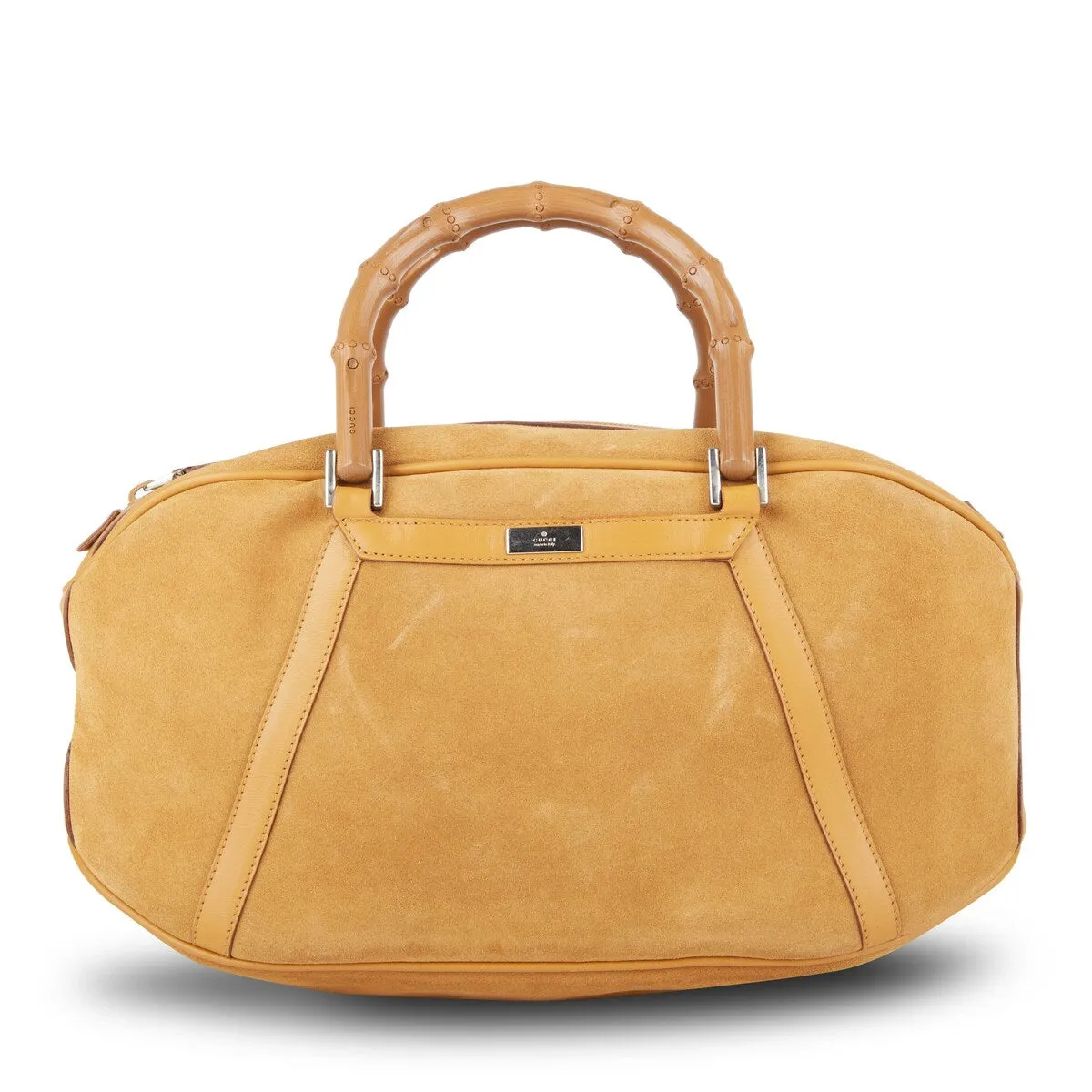 Gucci Suede Bamboo Handbag (Pre-Owned) - One Size sold by Zulily