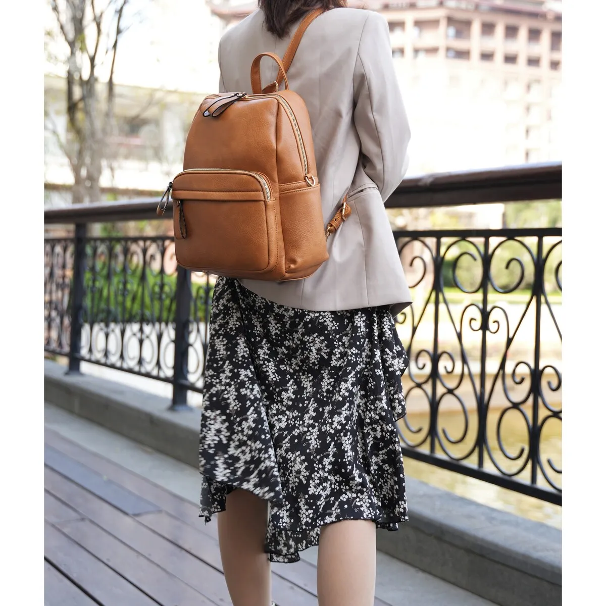 Mkfcollection Yolane Convertible Backpack Vegan Leather Designer Handbag sold by Zulily product image thumbnail 2