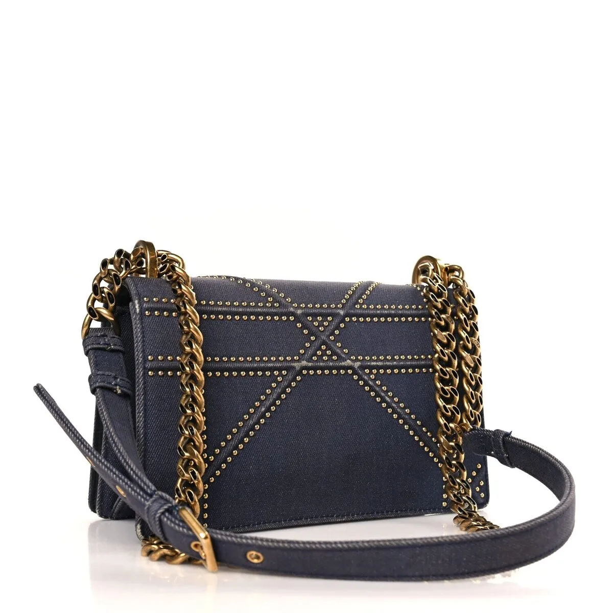 Dior Denim Studded Medium Diorama Flap Bag Blue (Pre-Owned) sold by Zulily product image thumbnail 3