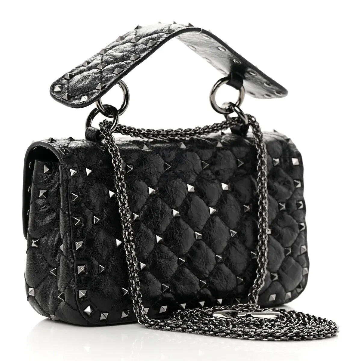 Valentino Garavani Nappa Medium Rockstud Spike Shoulder Bag Blue (Pre-Owned) - Small sold by Zulily product image thumbnail 3