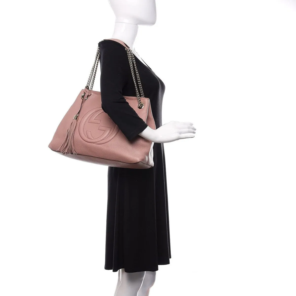 Gucci Pebbled Calfskin Medium Soho Chain Shoulder Bag Off White (Pre-Owned) - One Size sold by Zulily product image thumbnail 2