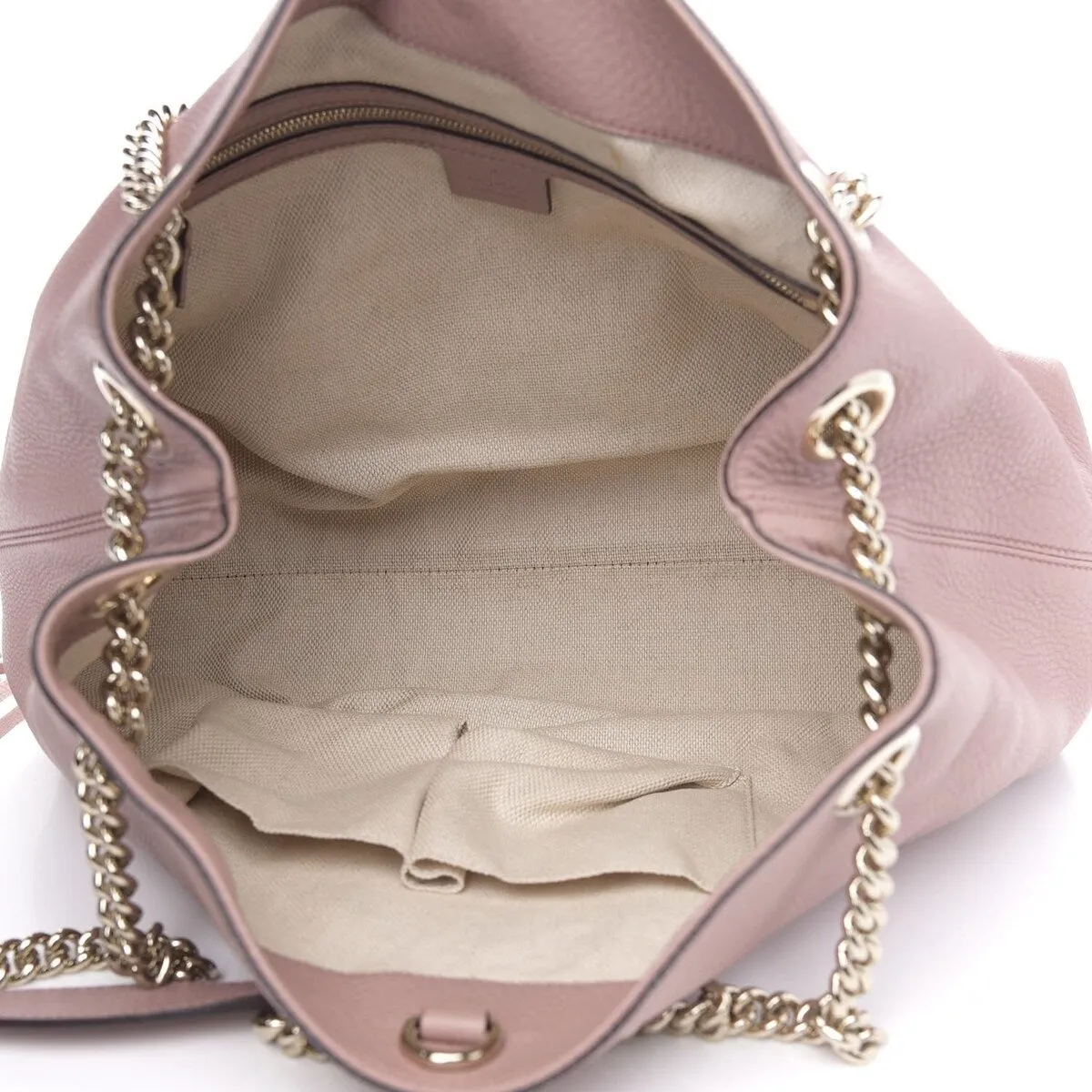 Gucci Pebbled Calfskin Medium Soho Chain Shoulder Bag Off White (Pre-Owned) - One Size sold by Zulily product image thumbnail 5