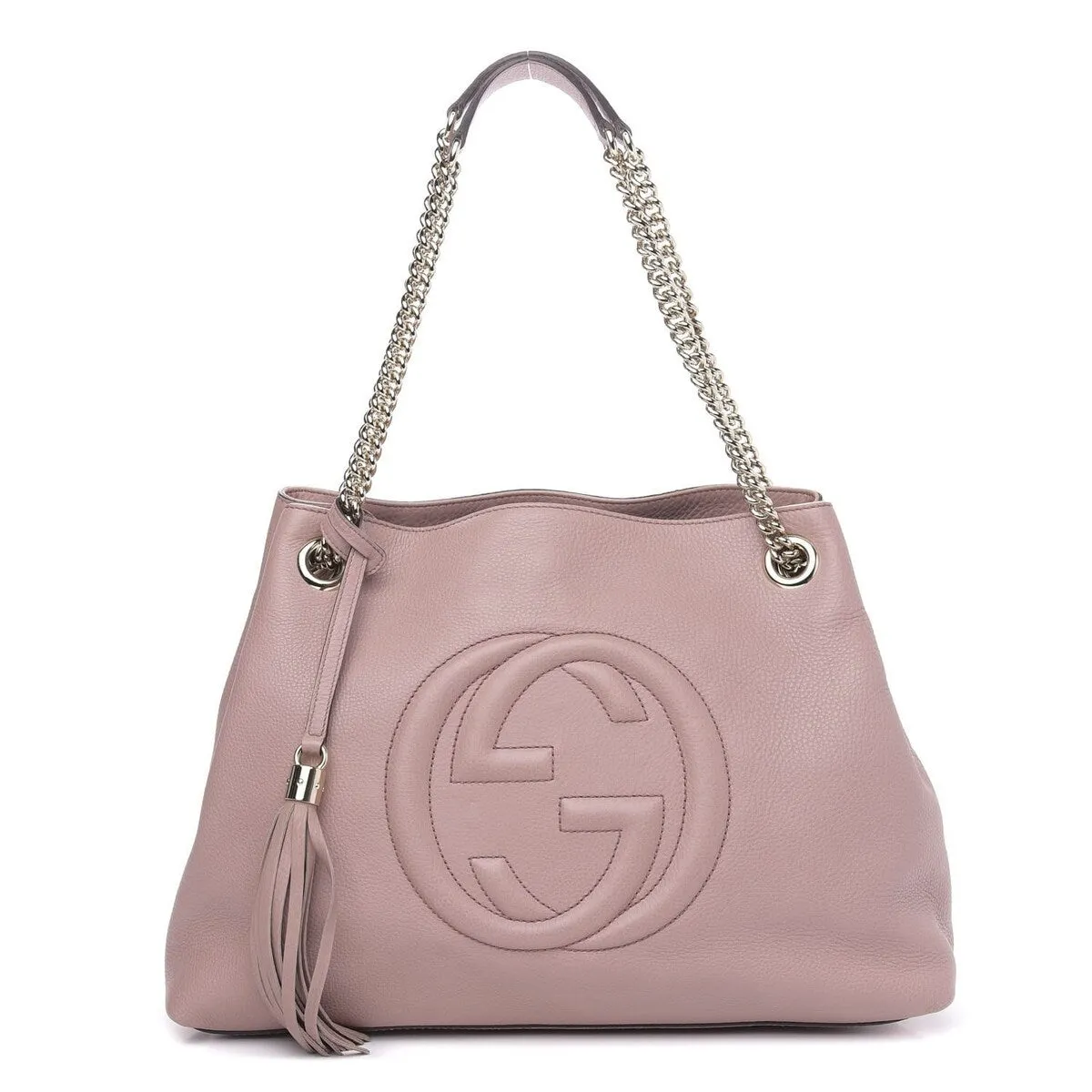 Gucci Pebbled Calfskin Medium Soho Chain Shoulder Bag Off White (Pre-Owned) - One Size sold by Zulily