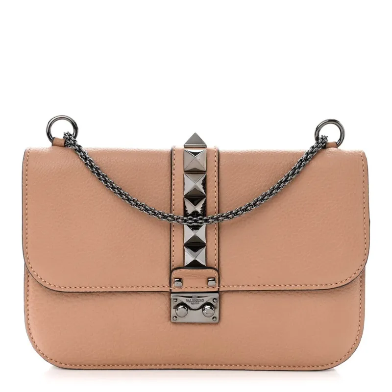 Valentino Garavani Vitello Medium Glam Lock Rockstud Flap Pop Apple (Pre-Owned) sold by Zulily