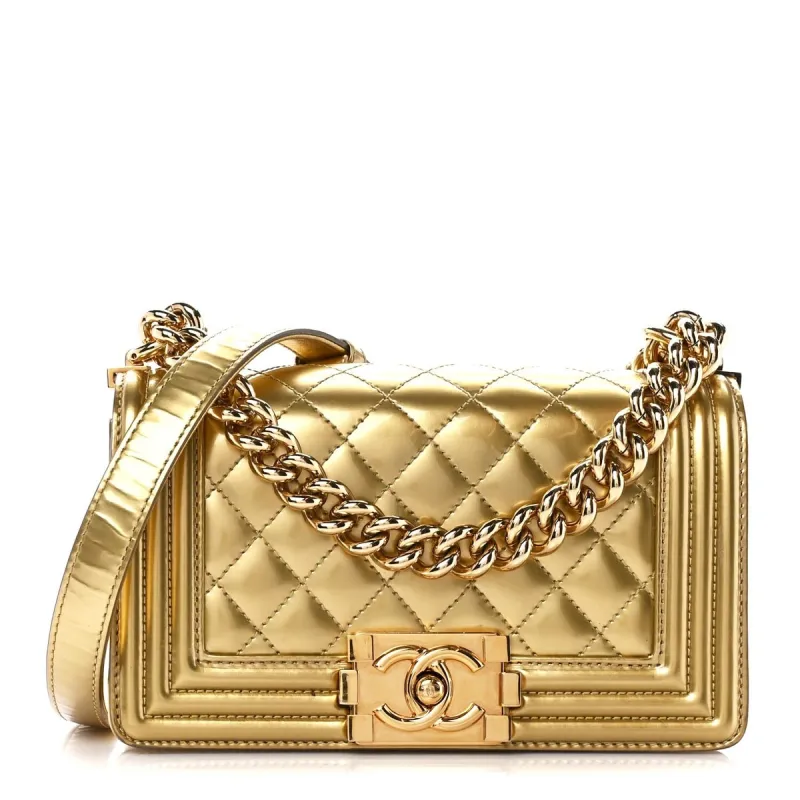 Chanel Calfskin Chevron Quilted New Medium Boy Flap Dark Red (Pre-Owned) - Small sold by Zulily