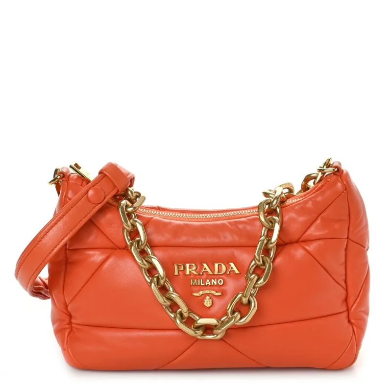 Prada Nappa Triangle Quilted Patchwork System Bag Arancio (Pre-Owned) - One Size made by Prada