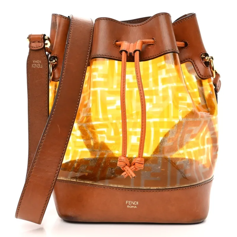 Fendi TPU FF Vitello Aura F is Fendi Grande Mon Tresor Bucket Bag Aranciata Cuoio ( - One Size sold by Zulily