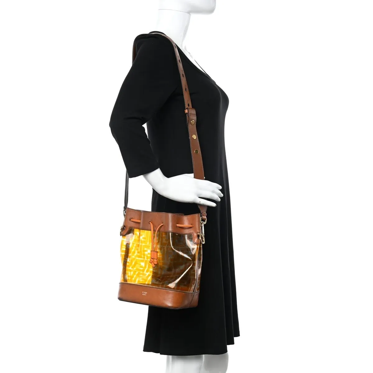 Fendi TPU FF Vitello Aura F is Fendi Grande Mon Tresor Bucket Bag Aranciata Cuoio ( - One Size sold by Zulily product image thumbnail 2