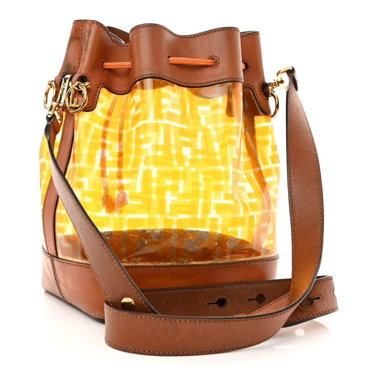 Fendi TPU FF Vitello Aura F is Fendi Grande Mon Tresor Bucket Bag Aranciata Cuoio ( - One Size sold by Zulily product image thumbnail 3