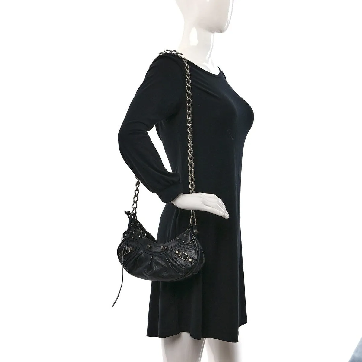 Balenciaga Agneau Arena Le Cagole Chain Shoulder Bag XS Black (Pre-Owned) - Extra Small sold by Zulily product image thumbnail 2