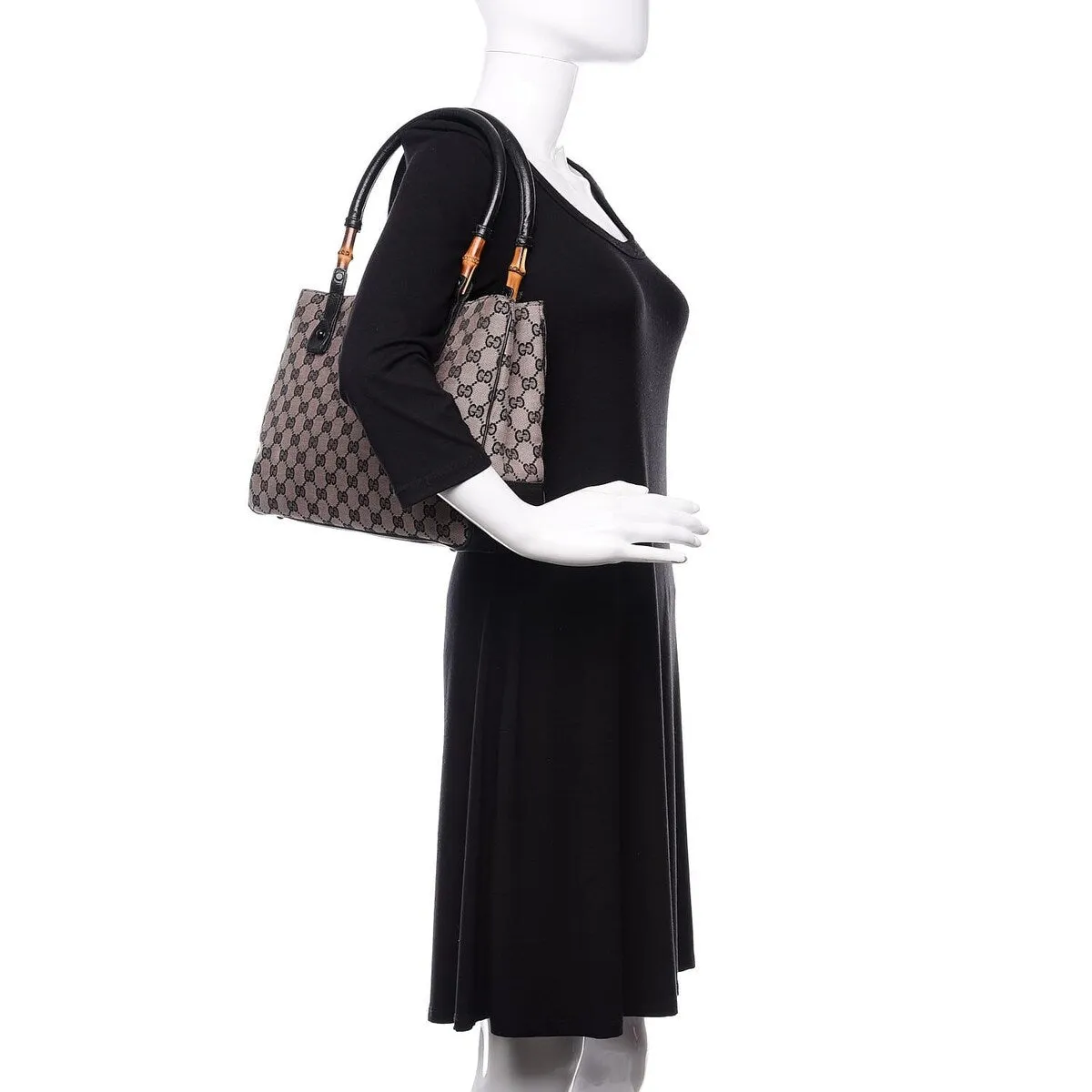 Gucci Bamboo Tote Bag GG Canvas (Pre-Owned) - One Size sold by Zulily product image thumbnail 2