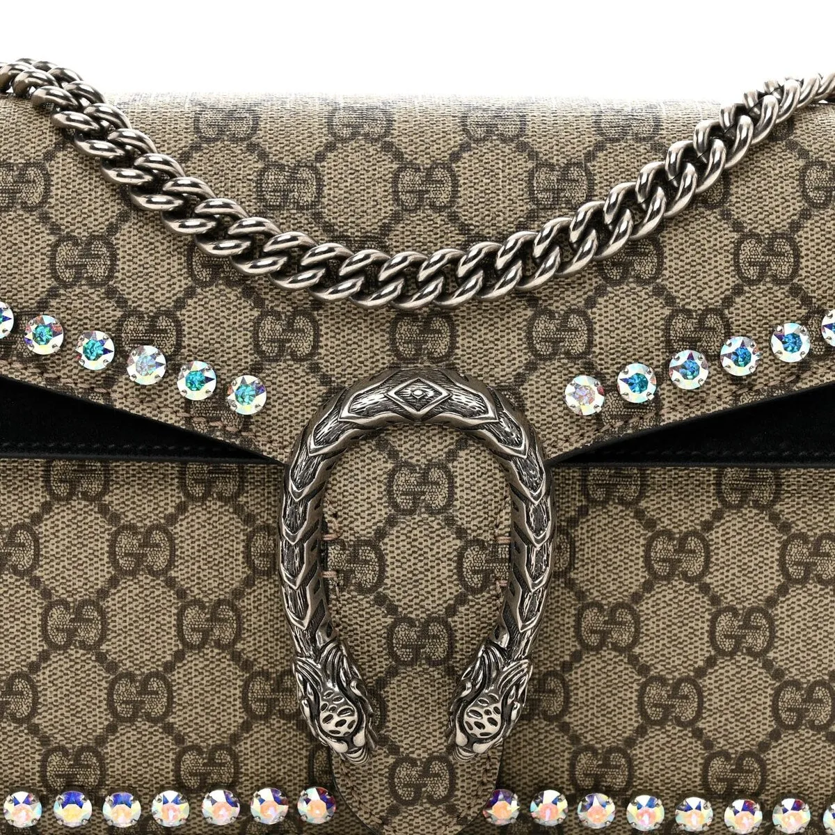 Gucci GG Supreme Monogram Crystal Small Dionysus Shoulder Bag Black (Pre-Owned) sold by Zulily product image thumbnail 5