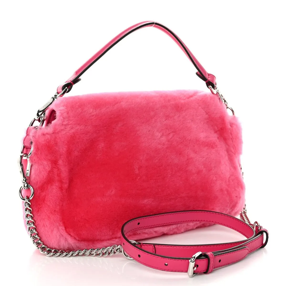 Fendi Shearling Shiny Nappa Baguette Rosa Fluo (Pre-Owned) - One Size sold by Zulily product image thumbnail 3