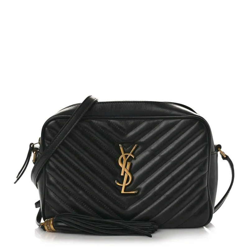 Saint Laurent Calfskin Matelasse Monogram Lou Camera Bag Nude Powder (Pre-Owned) sold by Zulily