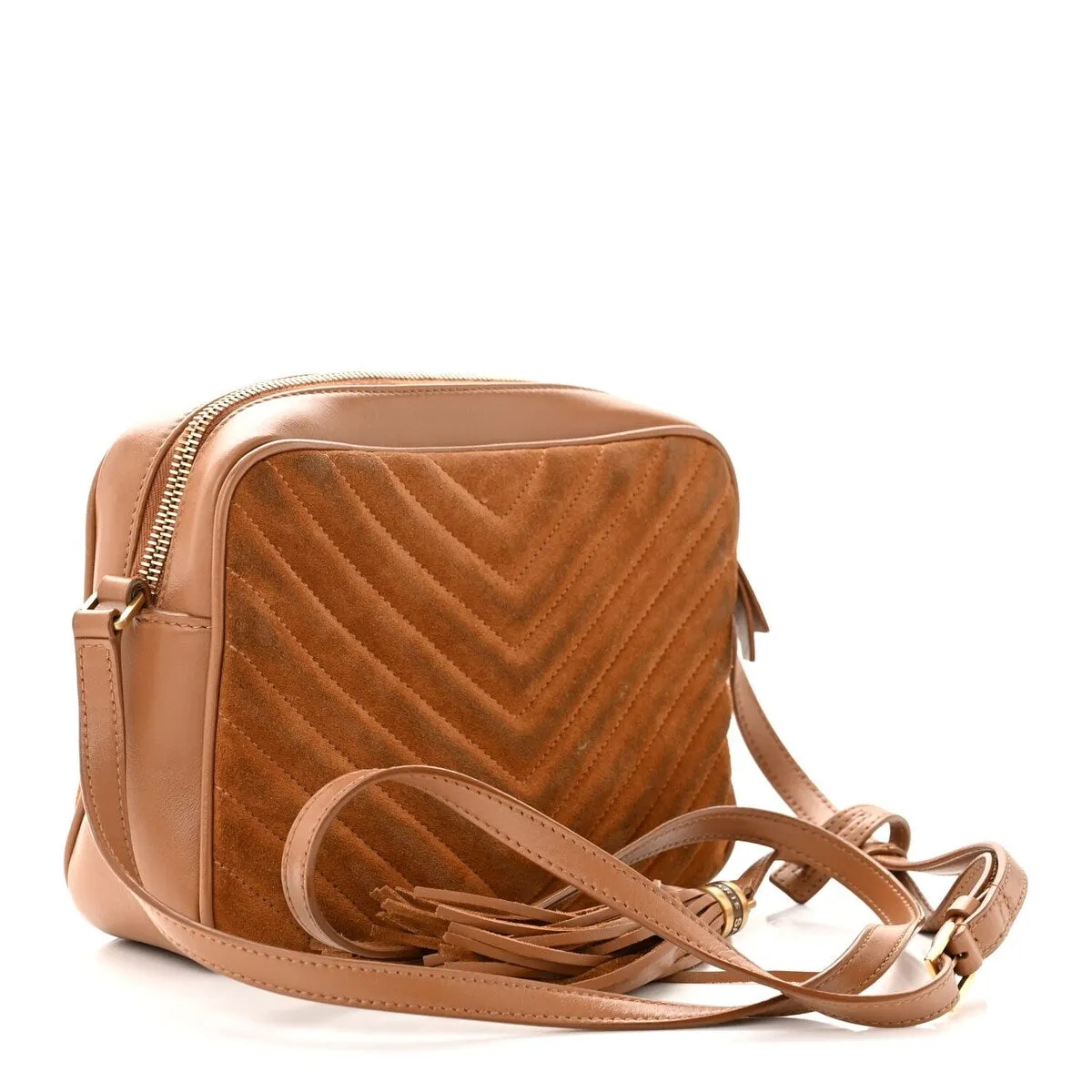 Saint Laurent Suede Matelasse Monogram Lou Camera Bag Cinnamon (Pre-Owned) sold by Zulily product image thumbnail 3