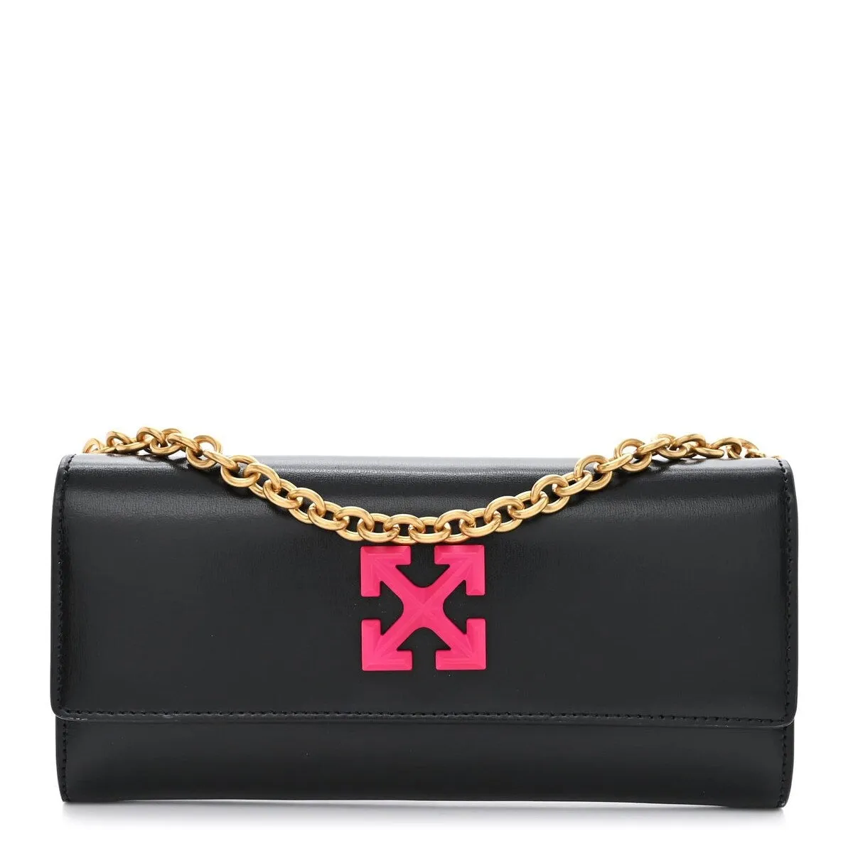 Off-White Calfskin Jitney Chain Wallet Black (Pre-Owned) sold by Zulily