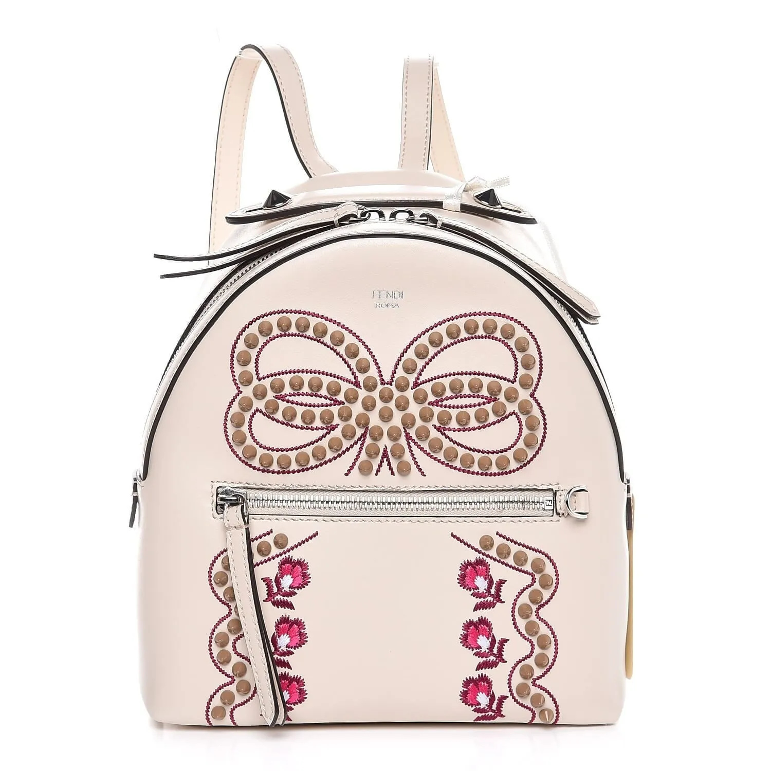 Fendi Calfskin Flowers and Bows Studded Mini Backpack Camelia (Pre-Owned) sold by Zulily product image thumbnail 5
