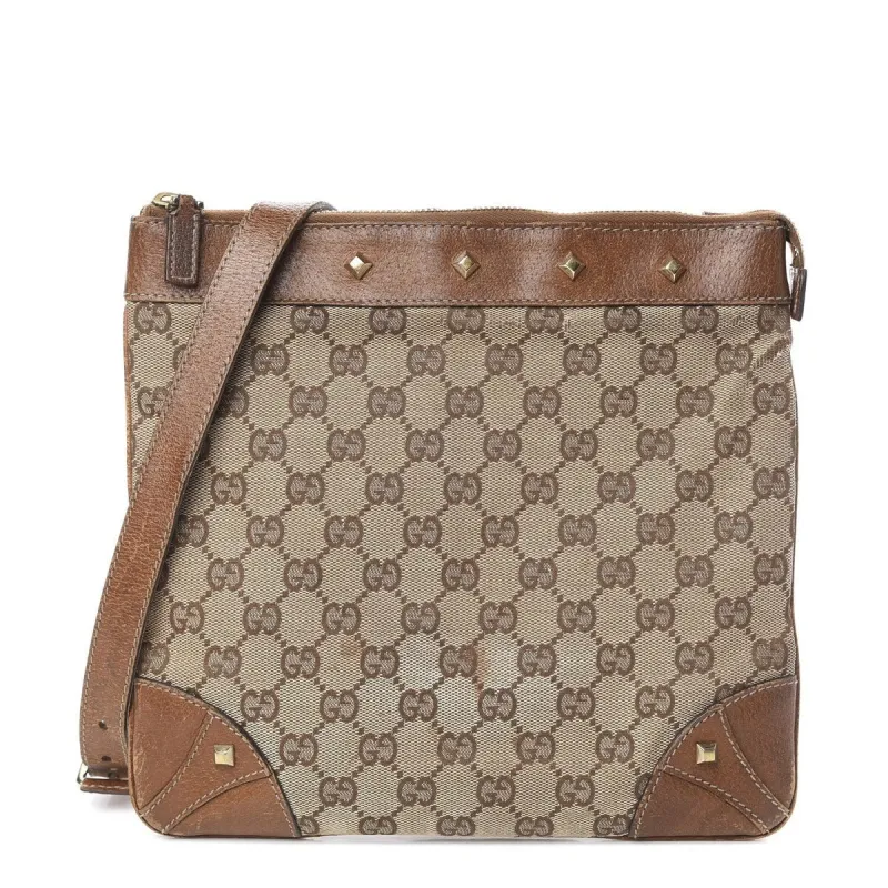 Gucci Studded Crossbody Bag GG Canvas (Pre-Owned) sold by Zulily