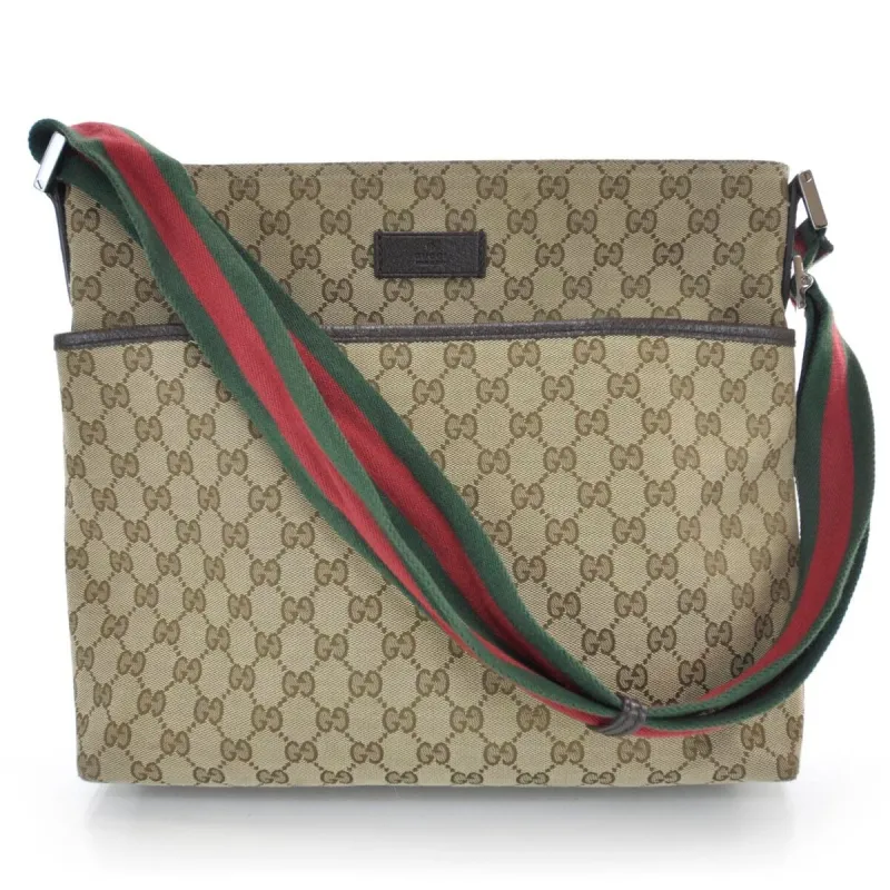 Gucci Web Crossbody Bag GG Canvas (Pre-Owned) sold by Zulily