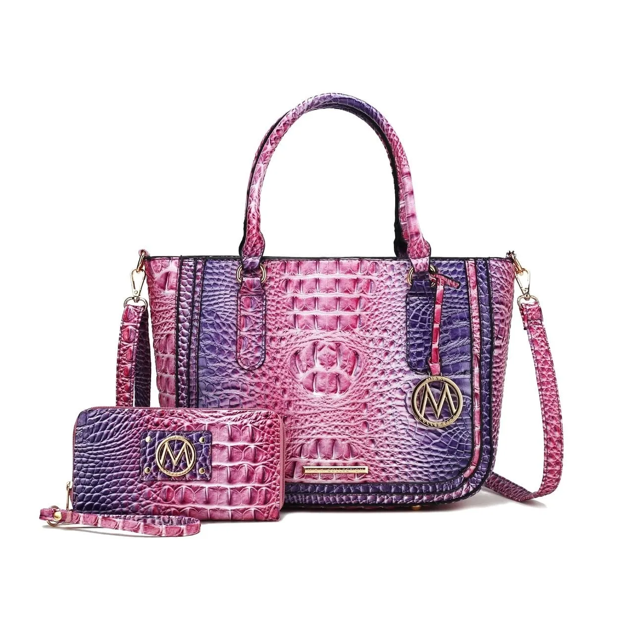 Bonnie Gradient Rainbow Embossed Satchel with Wallet sold by Zulily