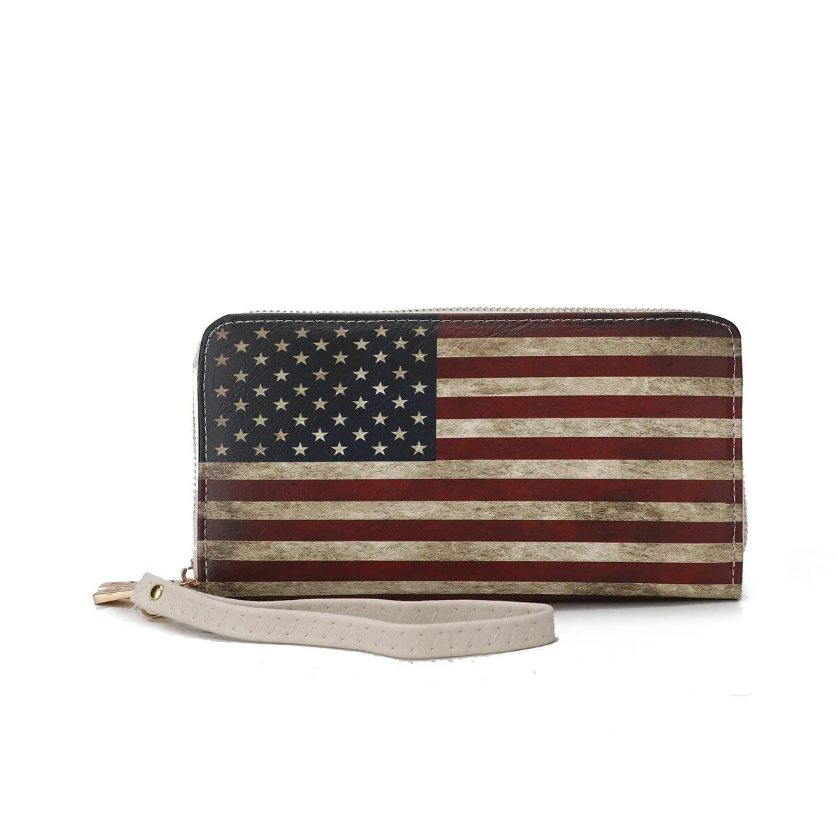 Mkfcollection Uriel Printed Flag Wallet Vegan Leather Designer Handbag sold by Zulily
