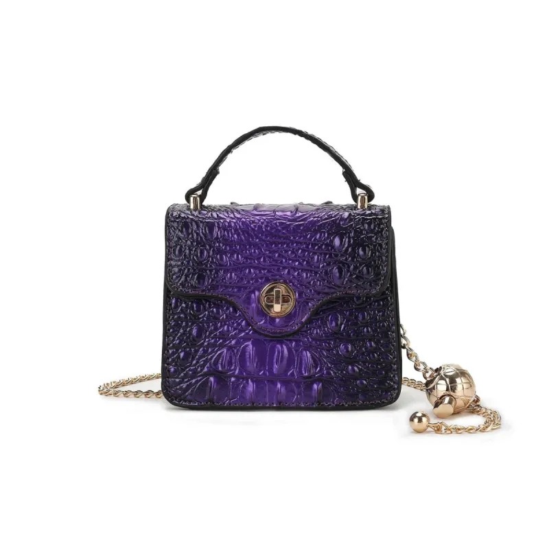 Luxe False Croc-Embossed Mini Satchel with Chain Strap sold by Zulily
