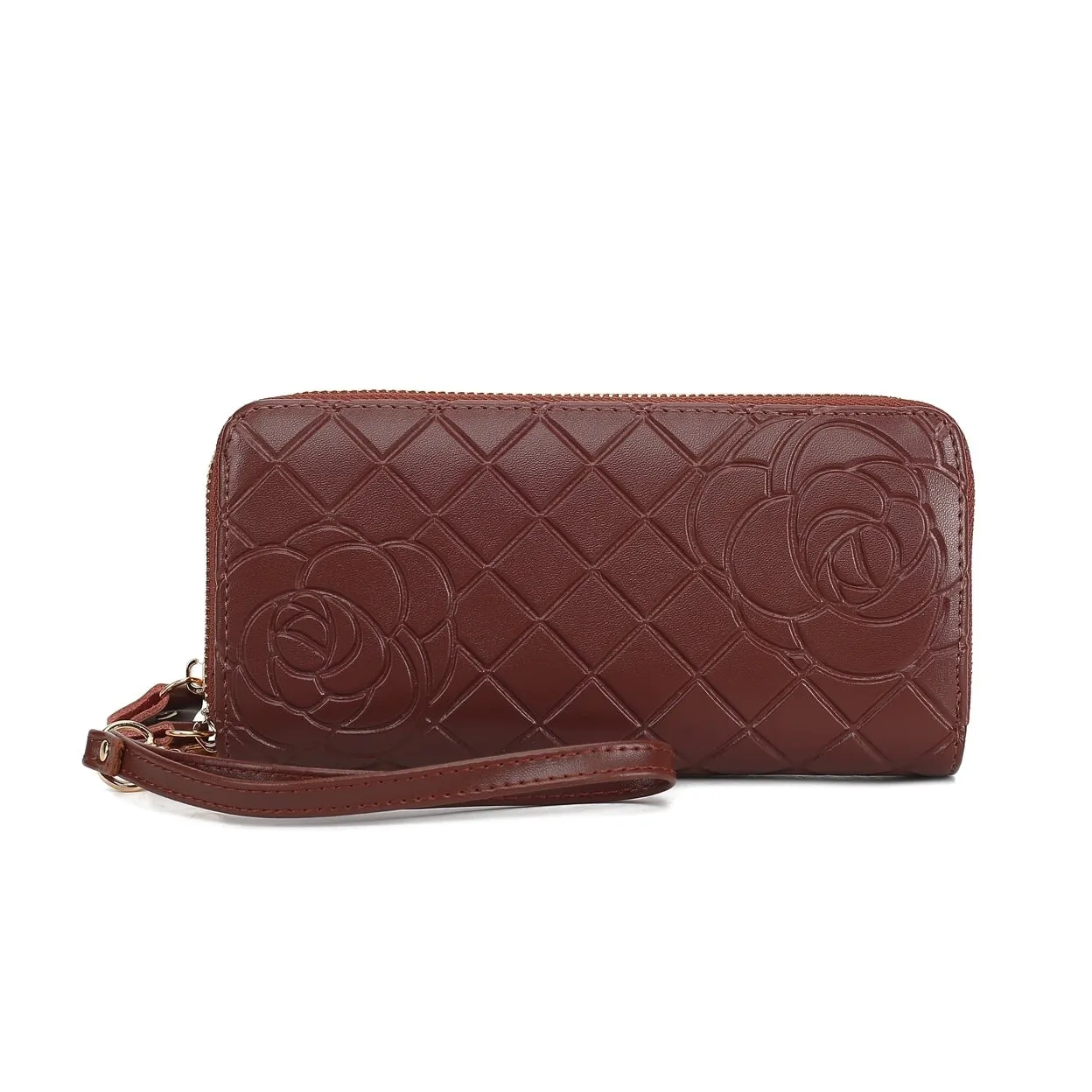 Honey Quilted Flower-Embossed Women's Wristlet Wallet sold by Zulily product image thumbnail 2