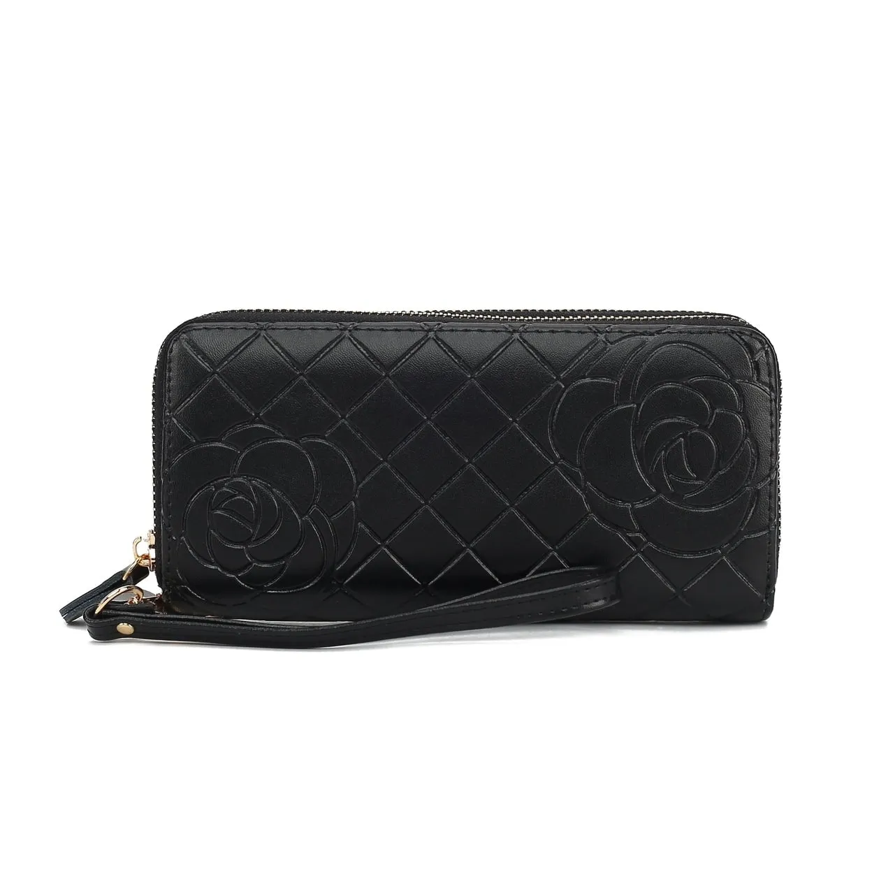 Honey Quilted Flower-Embossed Women's Wristlet Wallet sold by Zulily product image thumbnail 5