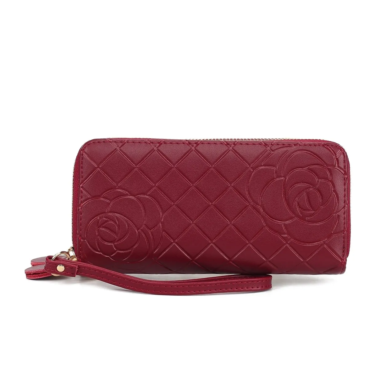 Honey Quilted Flower-Embossed Women's Wristlet Wallet sold by Zulily product image thumbnail 4