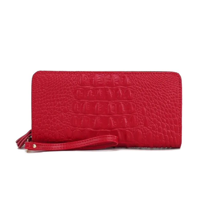 Eve False Crocodile-embossed Women's Wristlet Wallet sold by Zulily