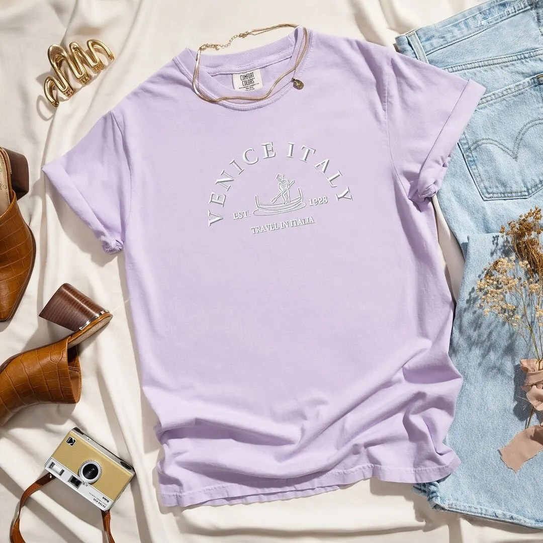 Embroidered Venice Italy Garment Dyed Tee sold by Zulily