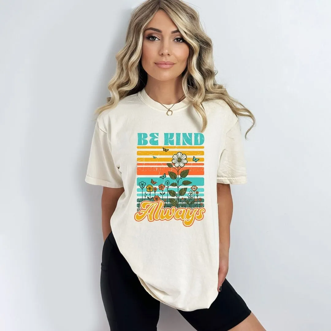 Be Kind Always Flowers Garment Dyed Tee sold by Zulily product image thumbnail 3