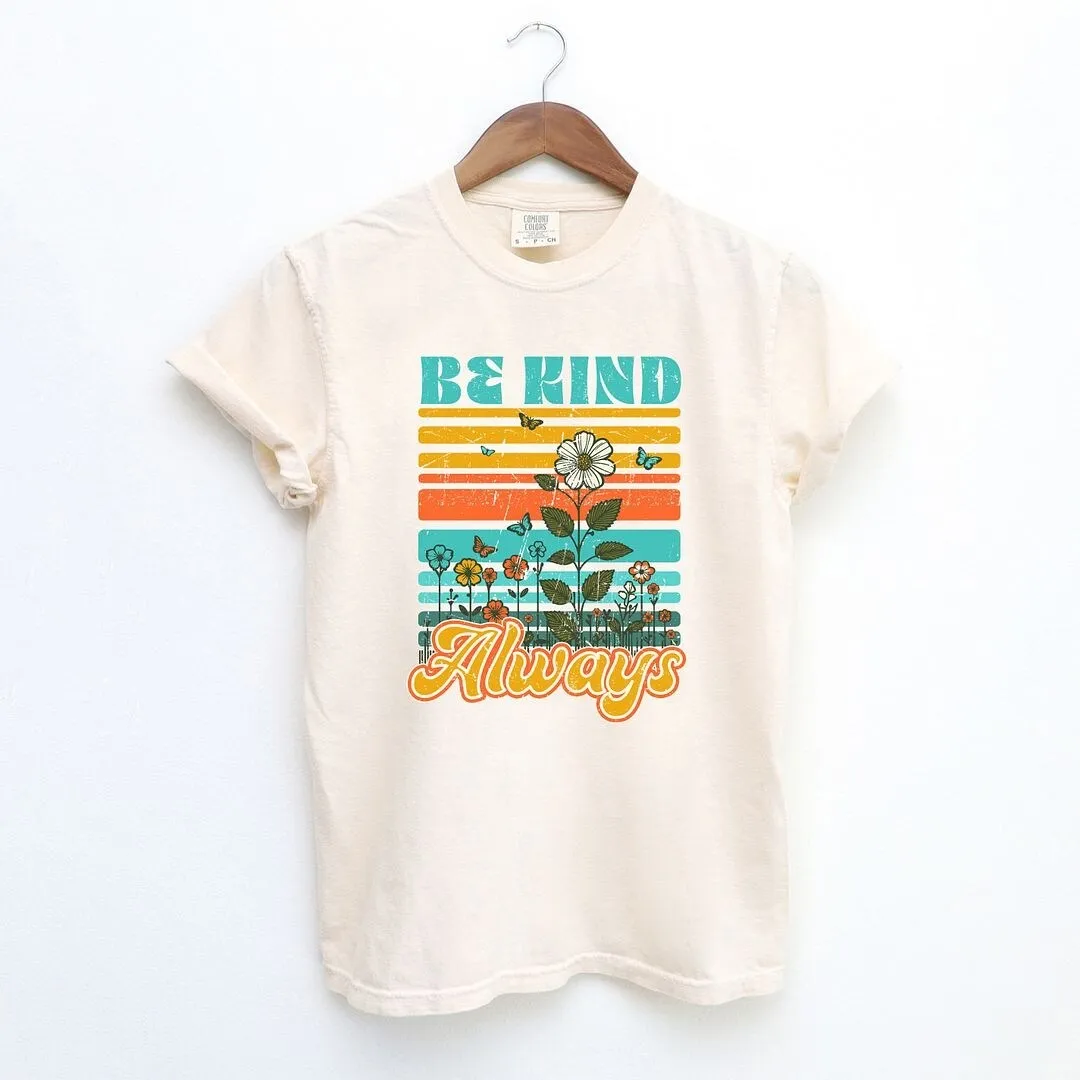Be Kind Always Flowers Garment Dyed Tee sold by Zulily product image thumbnail 2