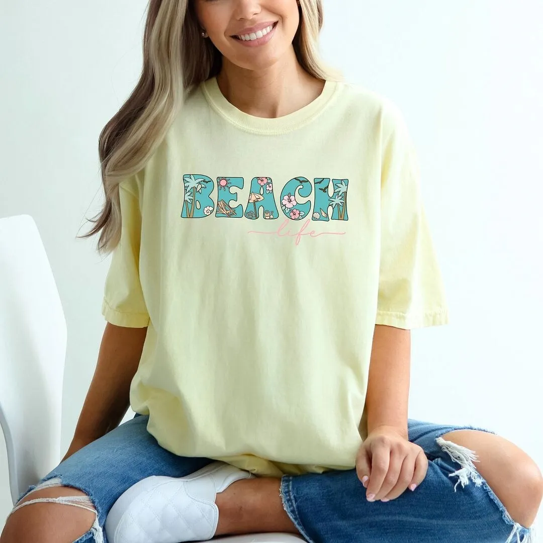 Beach Life Colorful Garment Dyed Tee sold by Zulily